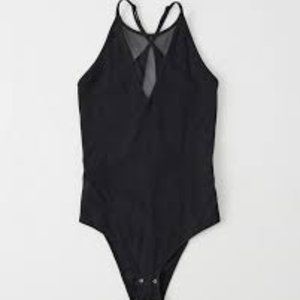 Abercrombie Black Halter Bodysuit Mesh